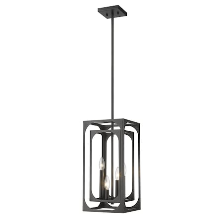 Z-Lite Easton Chandelier, 4-Light, 9.25 In.W x 18.75 In.H, Matte Black/Matte Black 3038-4MB
